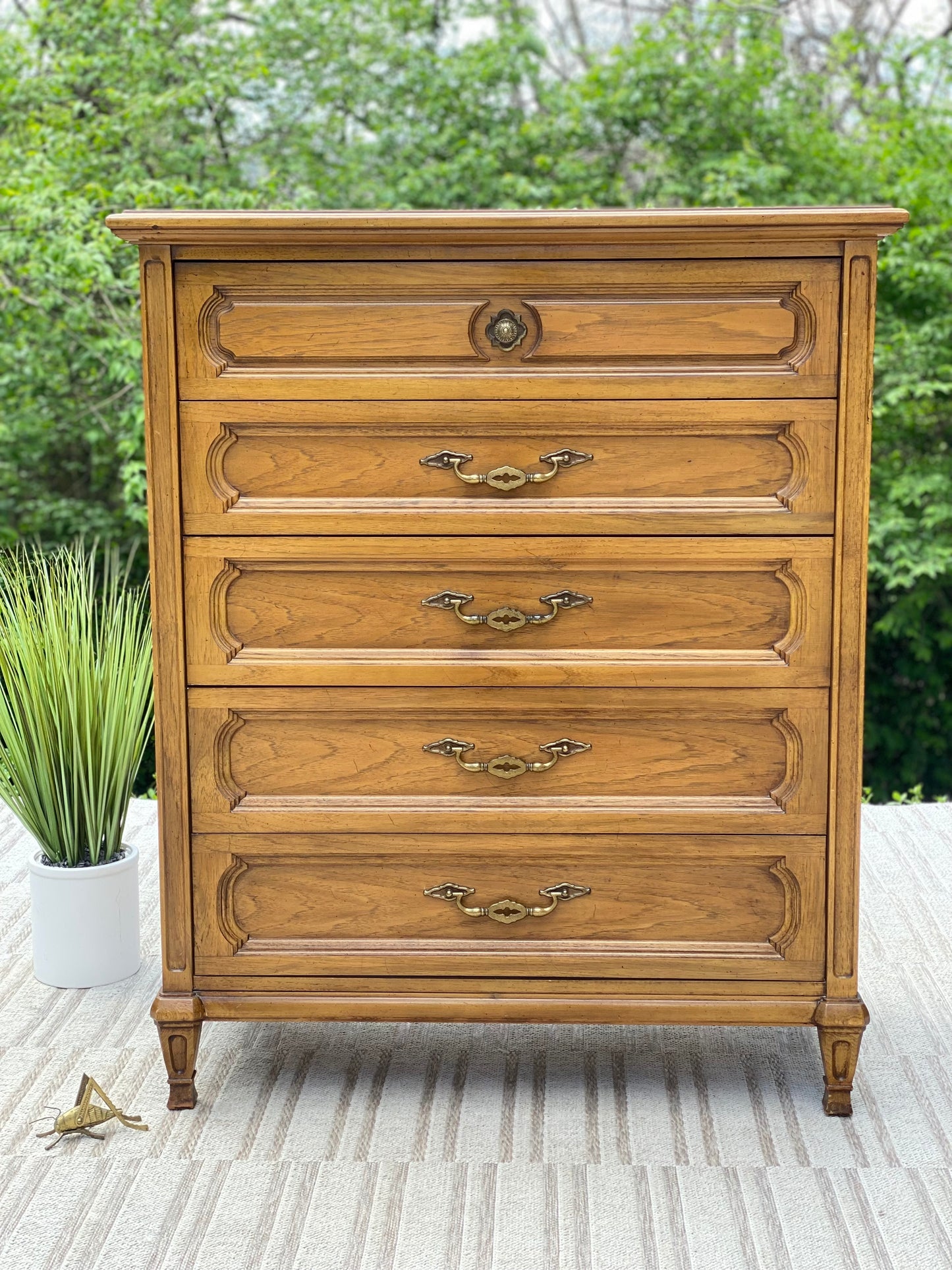 Vintage Thomasville 5 Drawer Wooden Dresser