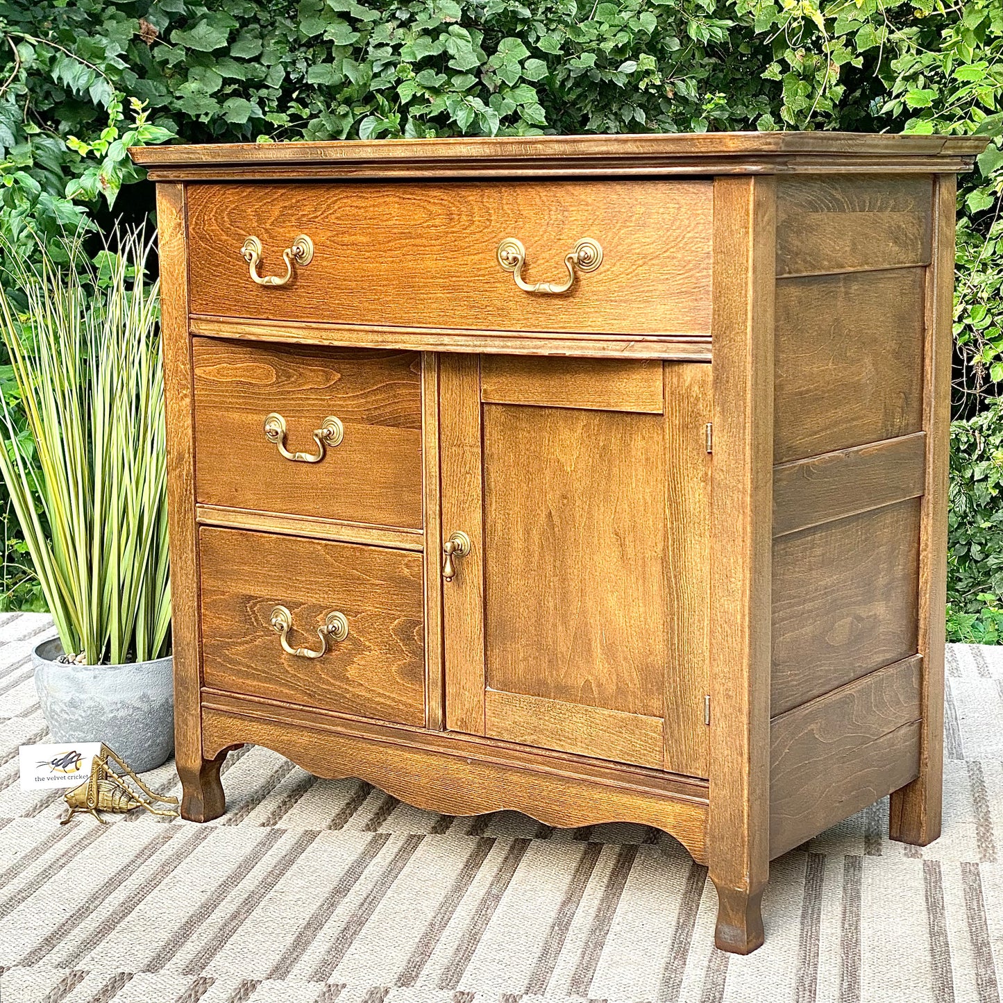 Small Vintage Wooden Oak Cabinet