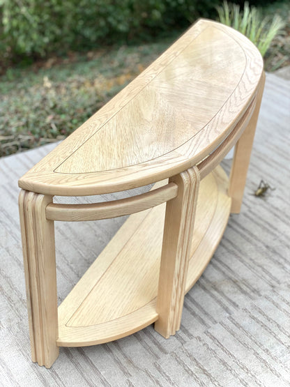 Nice Wooden Half Circle Hallway Sofa Table