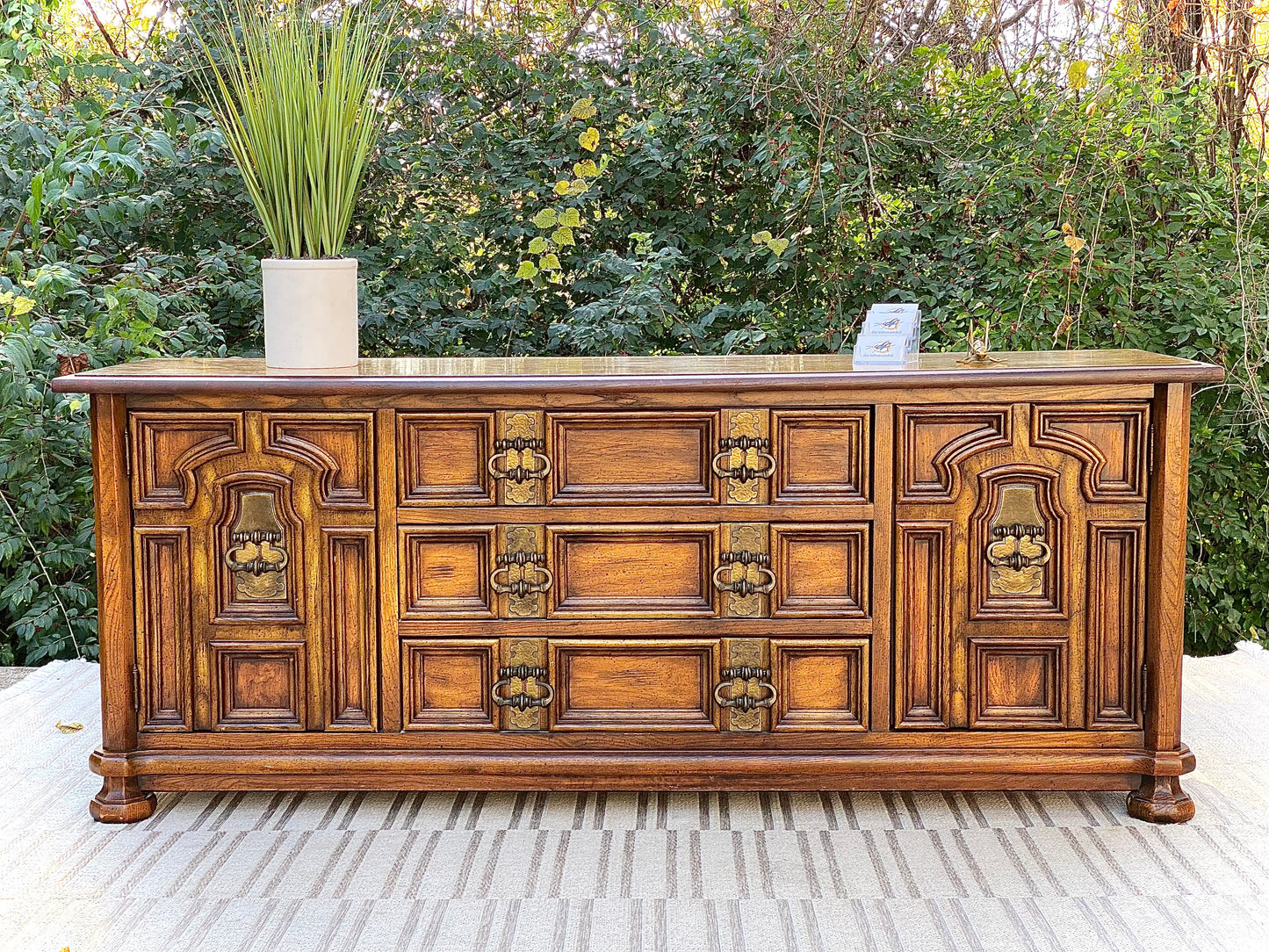 Vintage Stanley 9 Drawer Lowboy Dresser