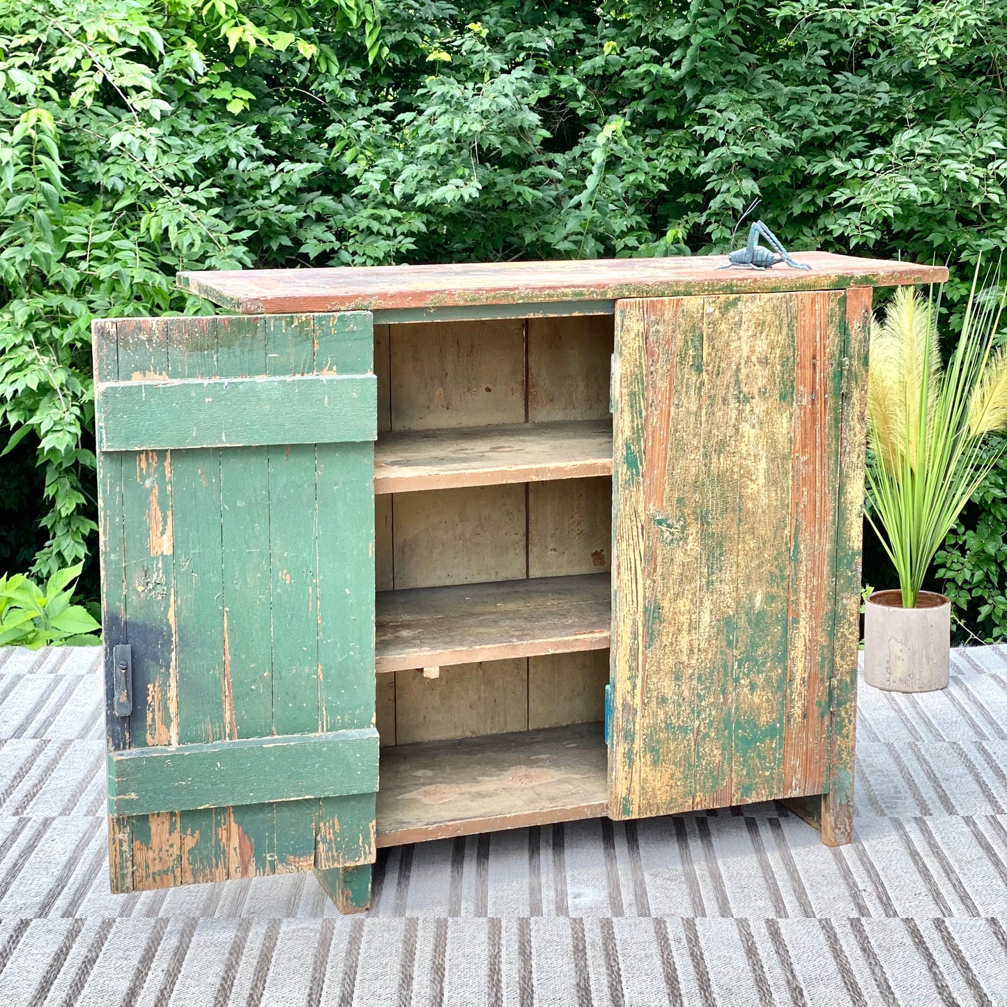 Vintage Rustic Painted Cabinet