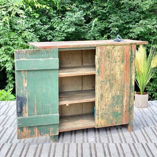 Vintage Rustic Painted Cabinet