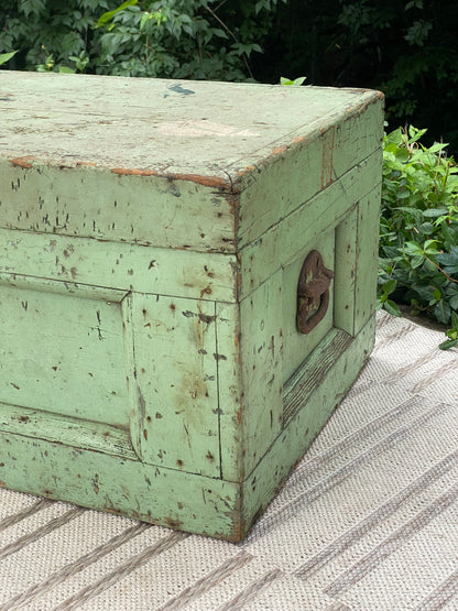 Antique Green Rustic Trunk