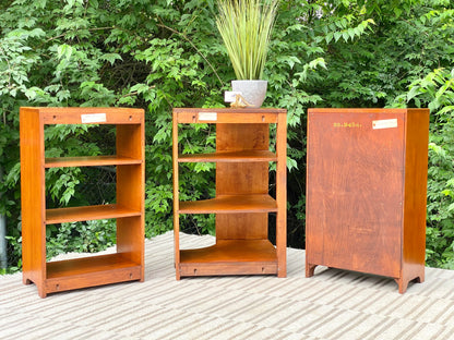 Vintage 3 Piece Willett Solid Maple Wooden Bookcase Display Cabinet