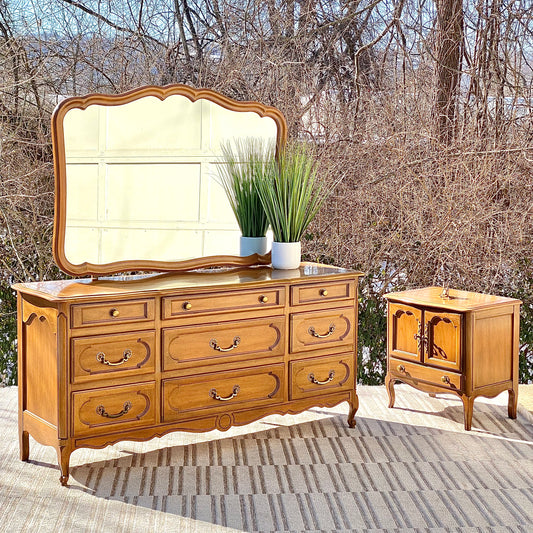 Vintage Lowboy Dresser & Nightstand