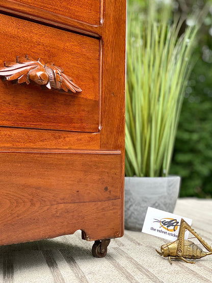 Vintage Wooden Pine Cone 5 Drawer Dresser