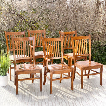 Set of 6 Wooden Arts & Crafts Style Chairs