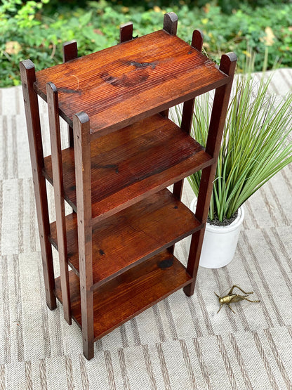 Vintage Arts & Crafts Wooden Bookshelf