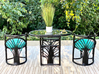 Vintage 3 Piece Rattan Wicker Patio Set