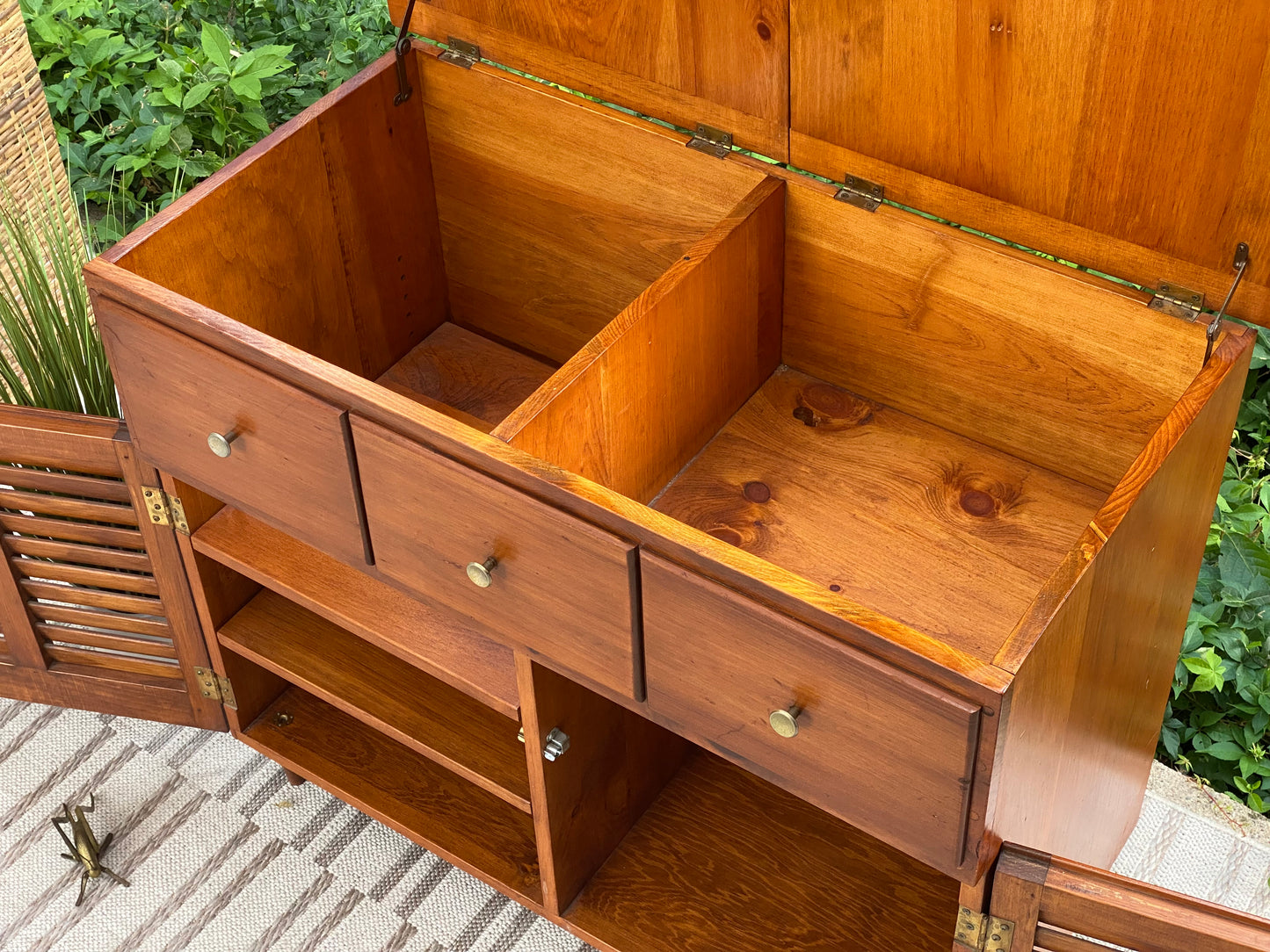 Vintage MCM Pine Bar Cabinet