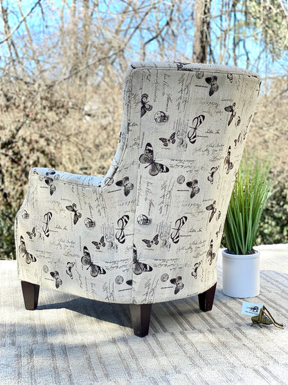 Beautiful Upholstered Butterfly Accent Chair