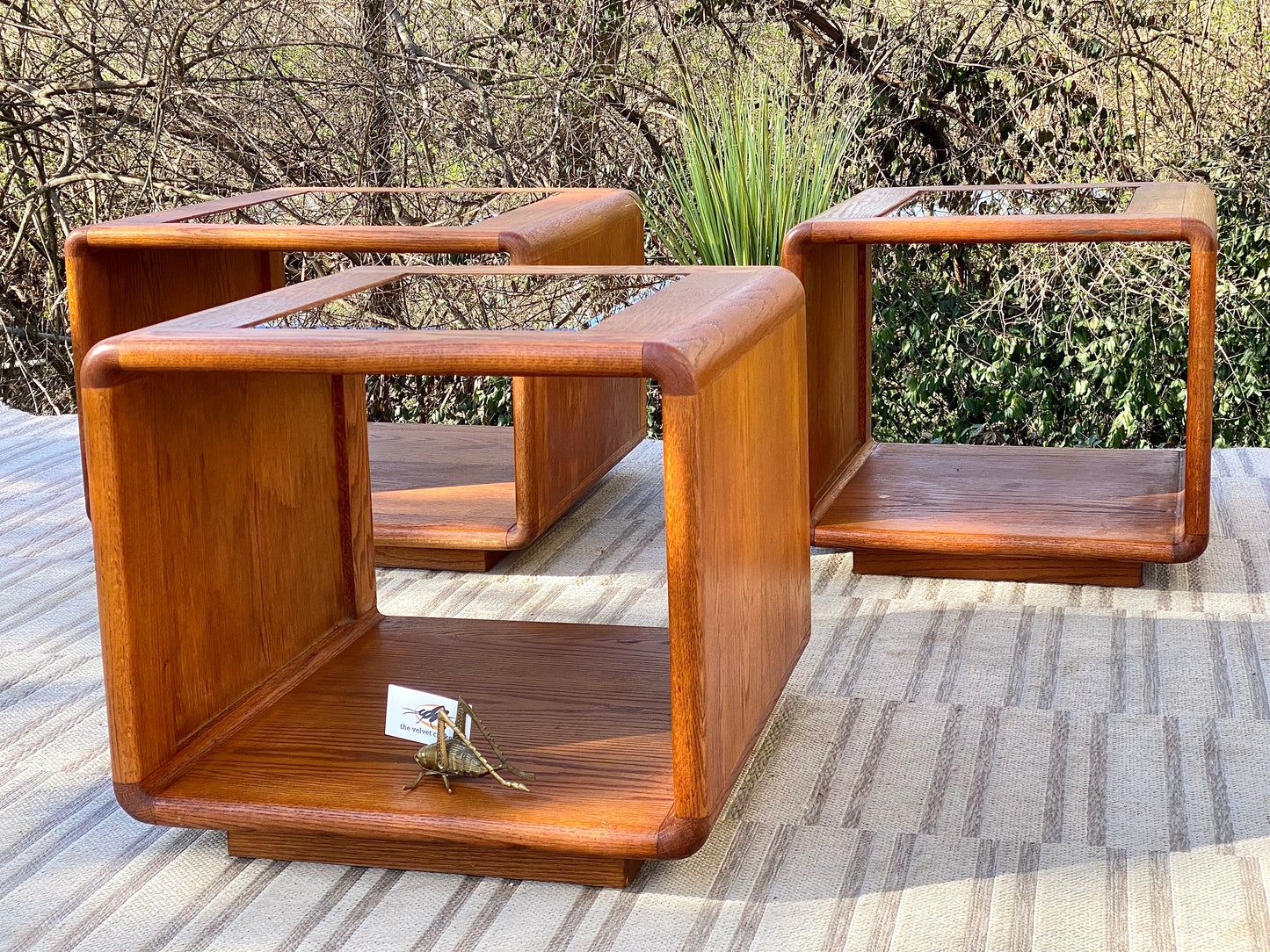 Vintage MCM Mid Century Oak Coffee & Side Tables