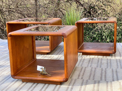 Vintage MCM Mid Century Oak Coffee & Side Tables