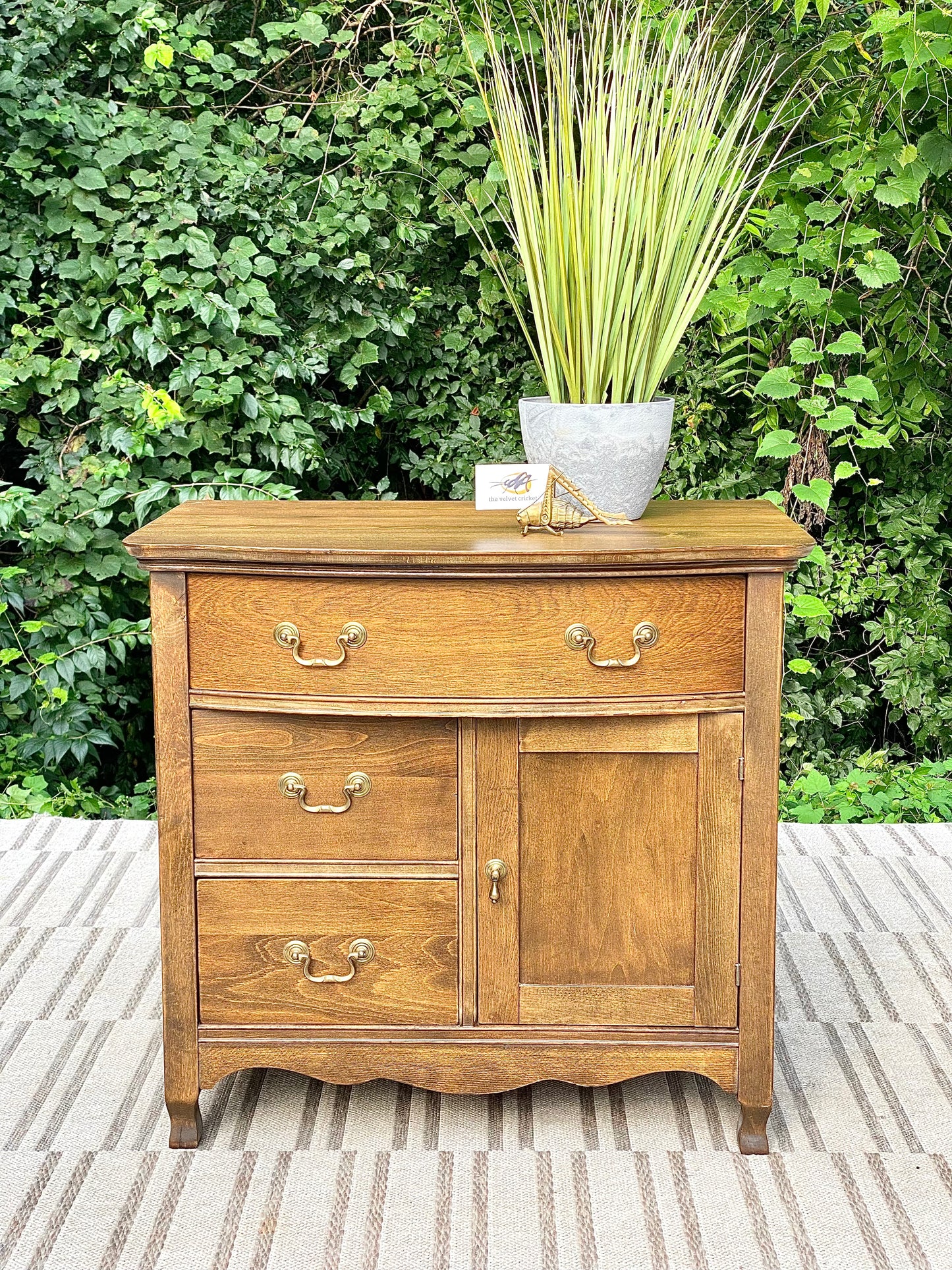 Small Vintage Wooden Oak Cabinet