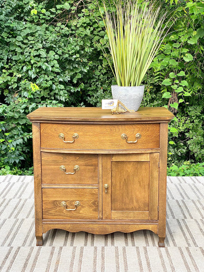 Small Vintage Wooden Oak Cabinet