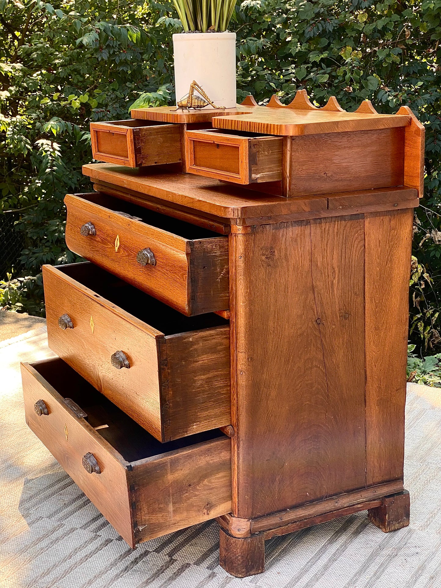 Vintage Folk Art Solid Wood Dresser