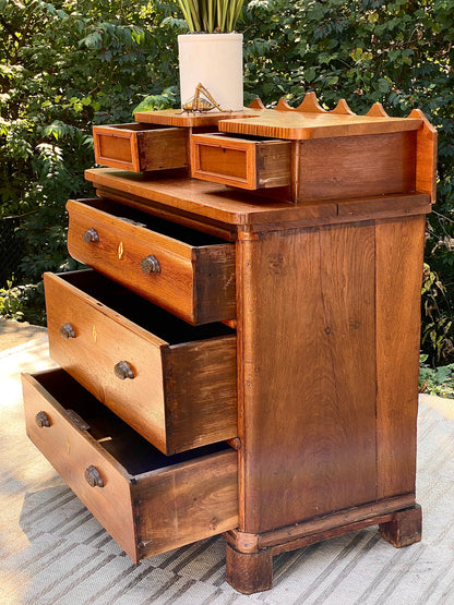 Vintage Folk Art Solid Wood Dresser