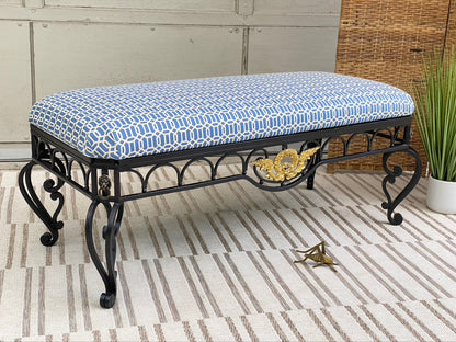 Gorgeous Modern Upholstered Iron Bench