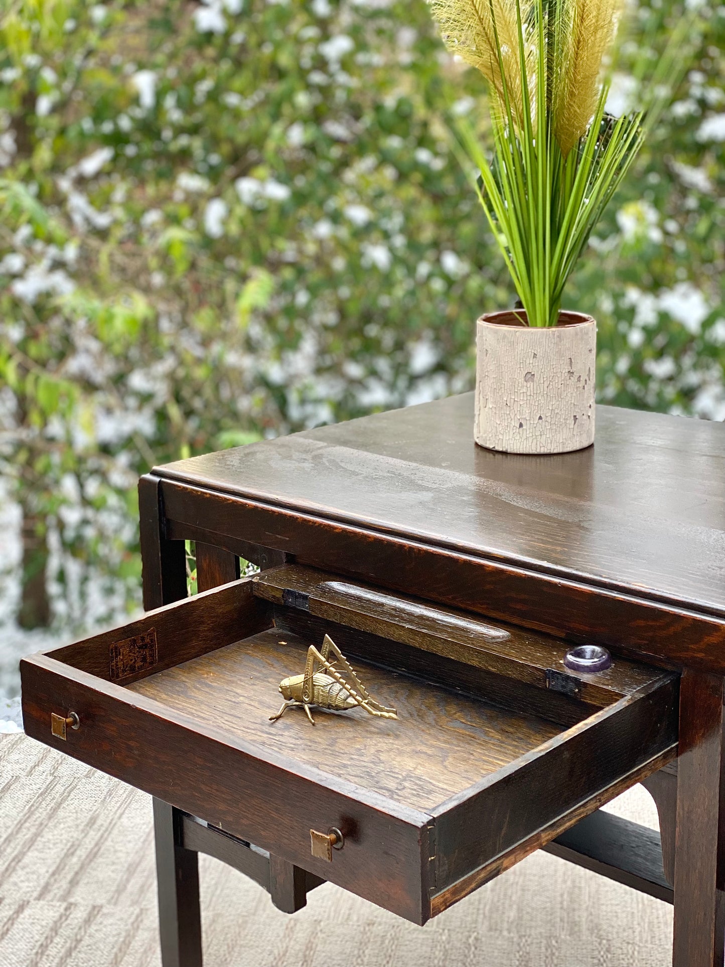 Vintage Art & Crafts Oak Mission Desk