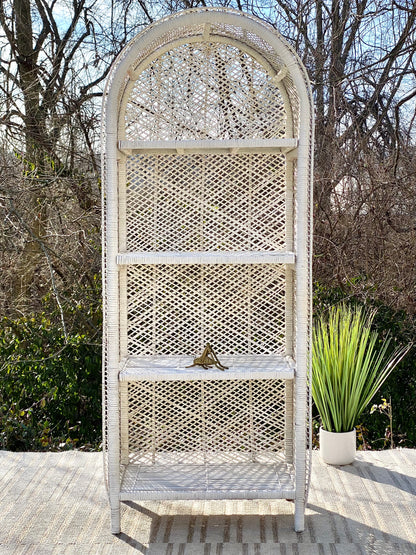 Vintage White Wicker Shelf