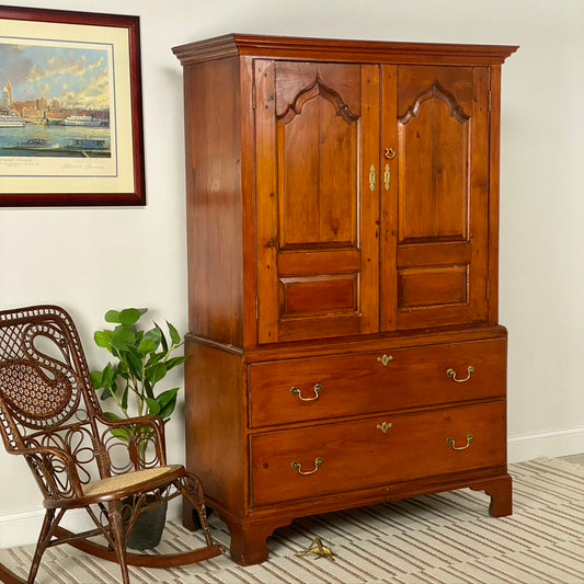 Antique 2 Piece Pine Cabinet