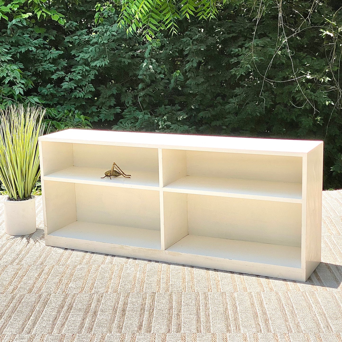 Vintage 2 Tier White Bookshelf