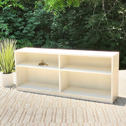 Vintage 2 Tier White Bookshelf