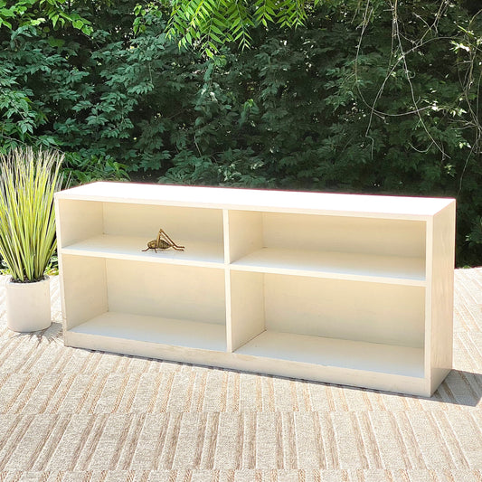 Vintage 2 Tier White Bookshelf