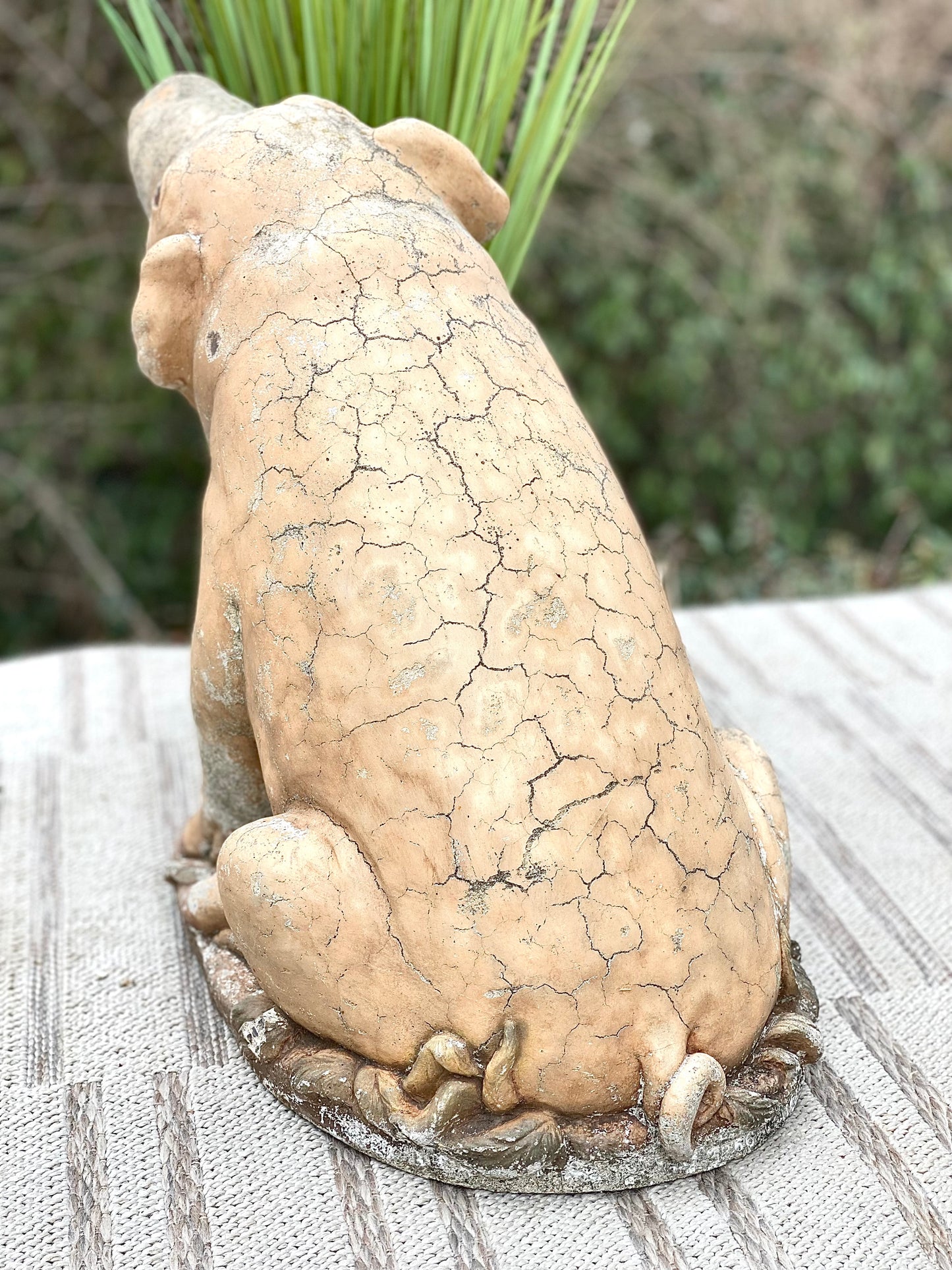 Vintage Concrete Pig Statue