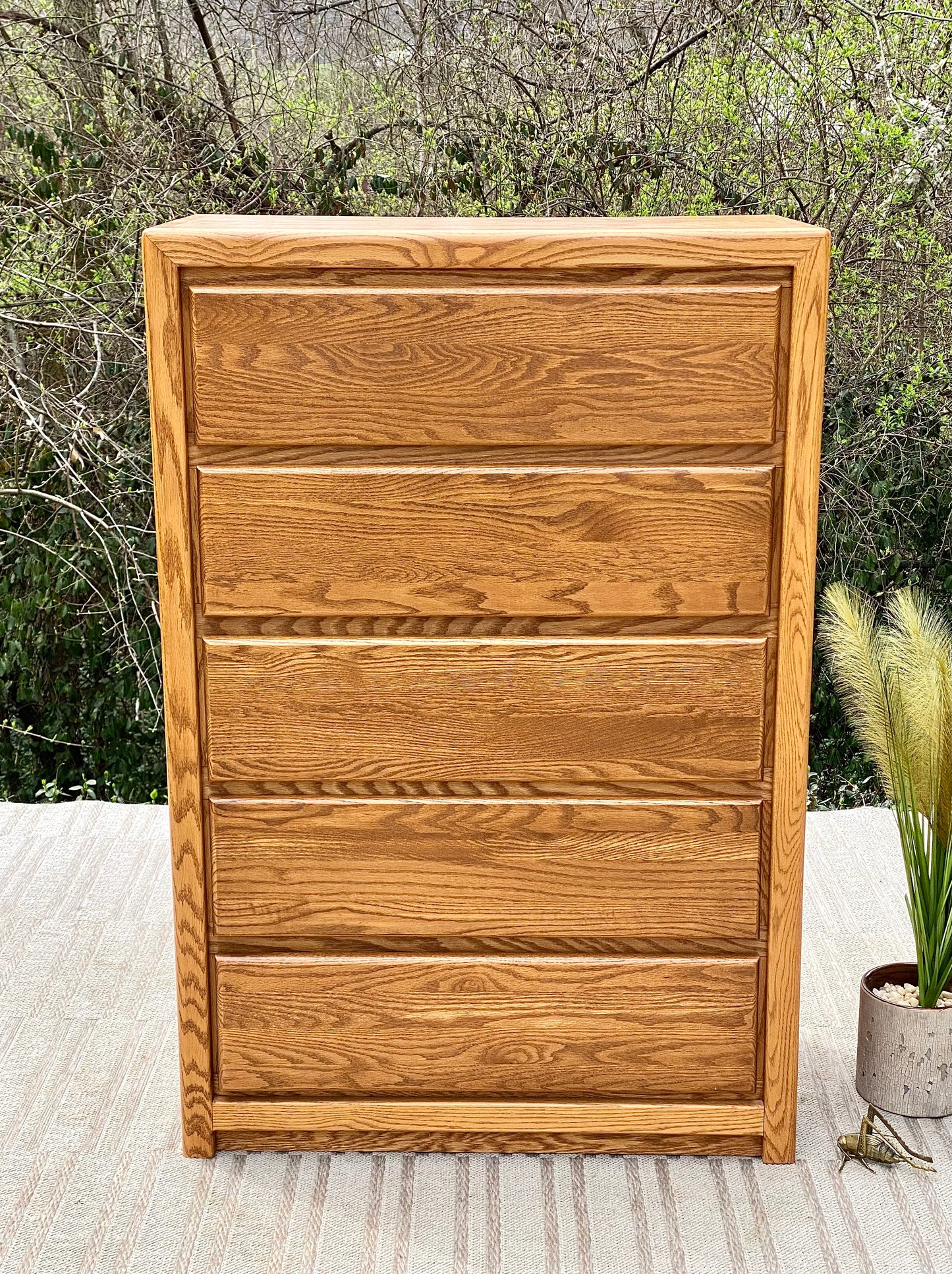Vintage Wooden 5 Drawer Dresser