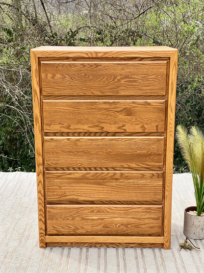 Vintage Wooden 5 Drawer Dresser