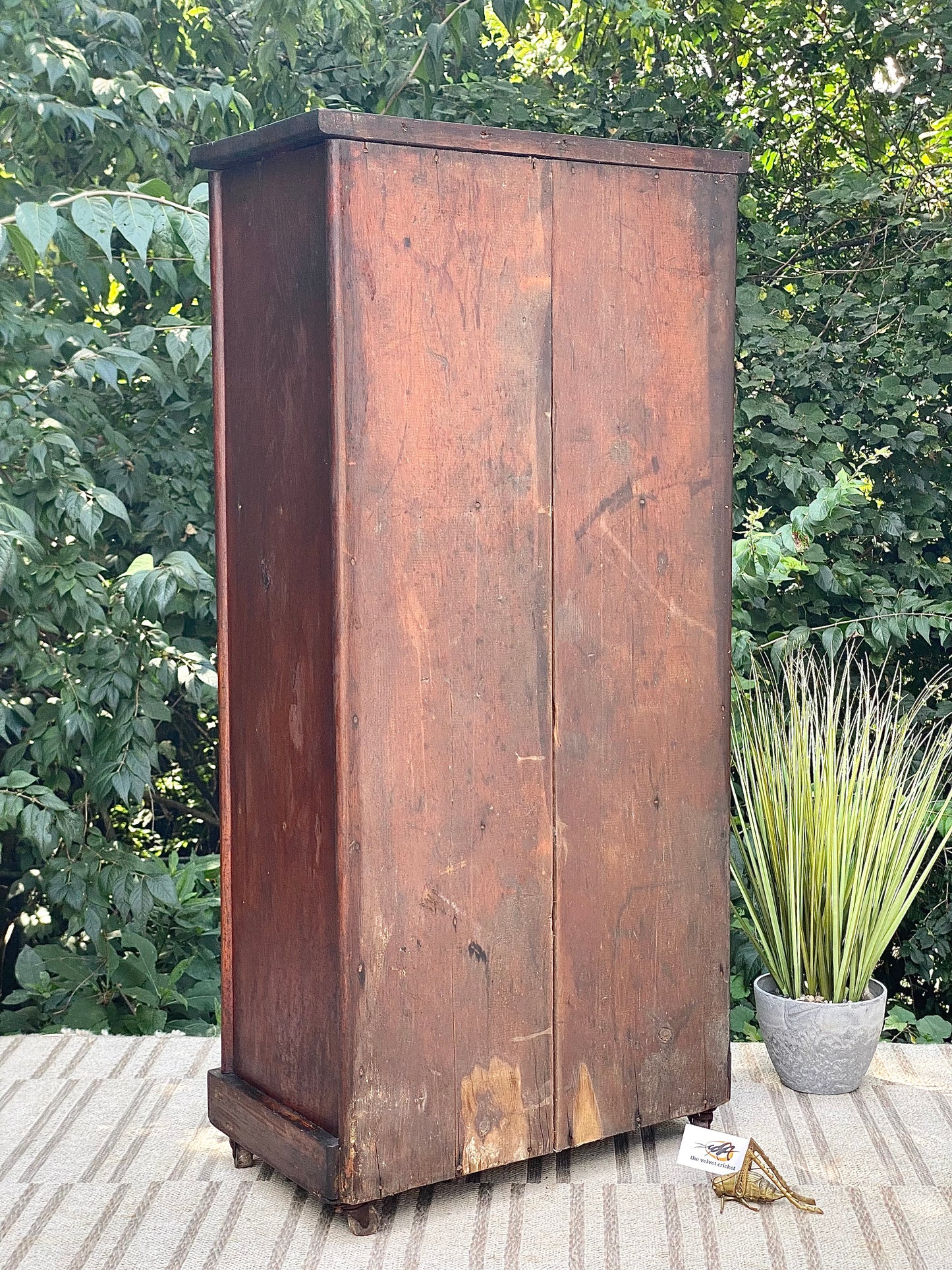 Rare Original Primitive Wooden Pine Cabinet