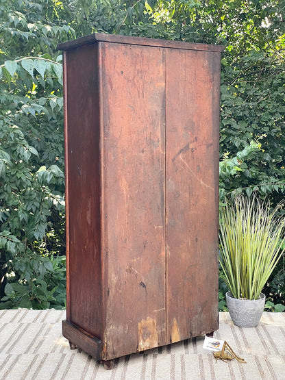 Rare Original Primitive Wooden Pine Cabinet