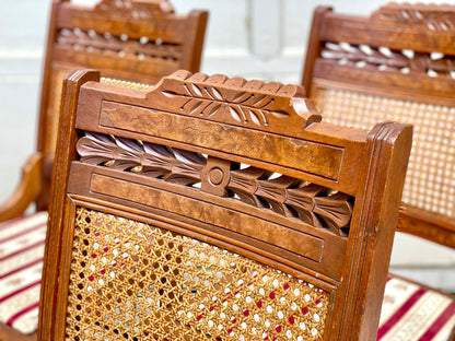 4 Antique Carved Walnut Accent Chairs