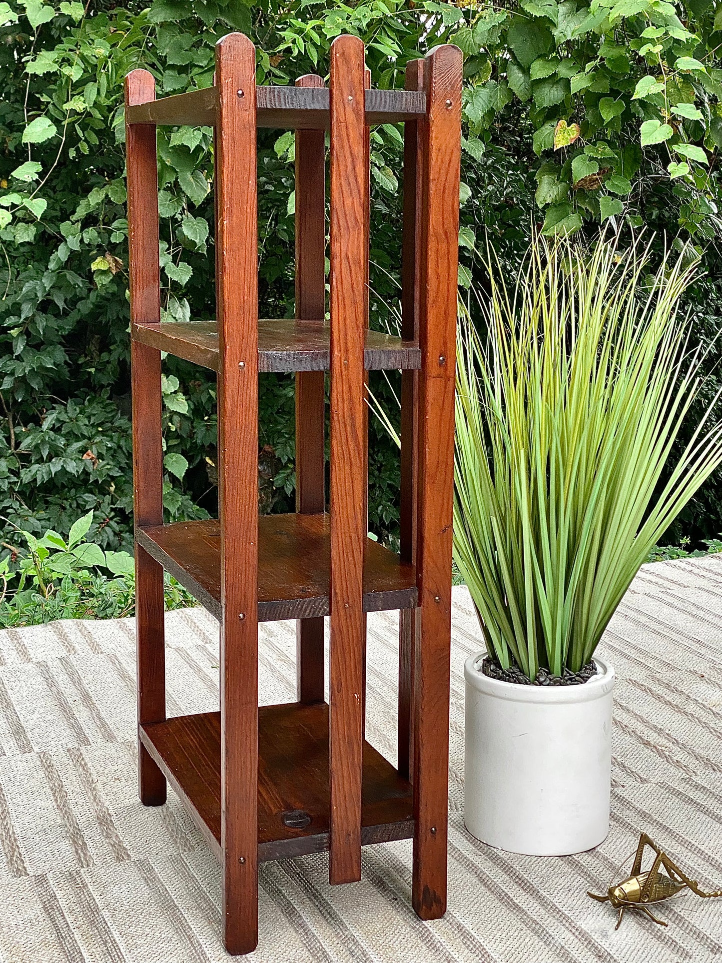 Vintage Arts & Crafts Wooden Bookshelf