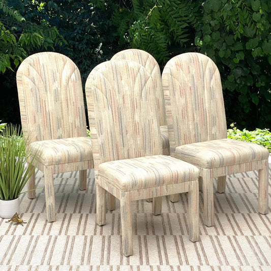 Retro Clam Back Uhpolstered Chairs