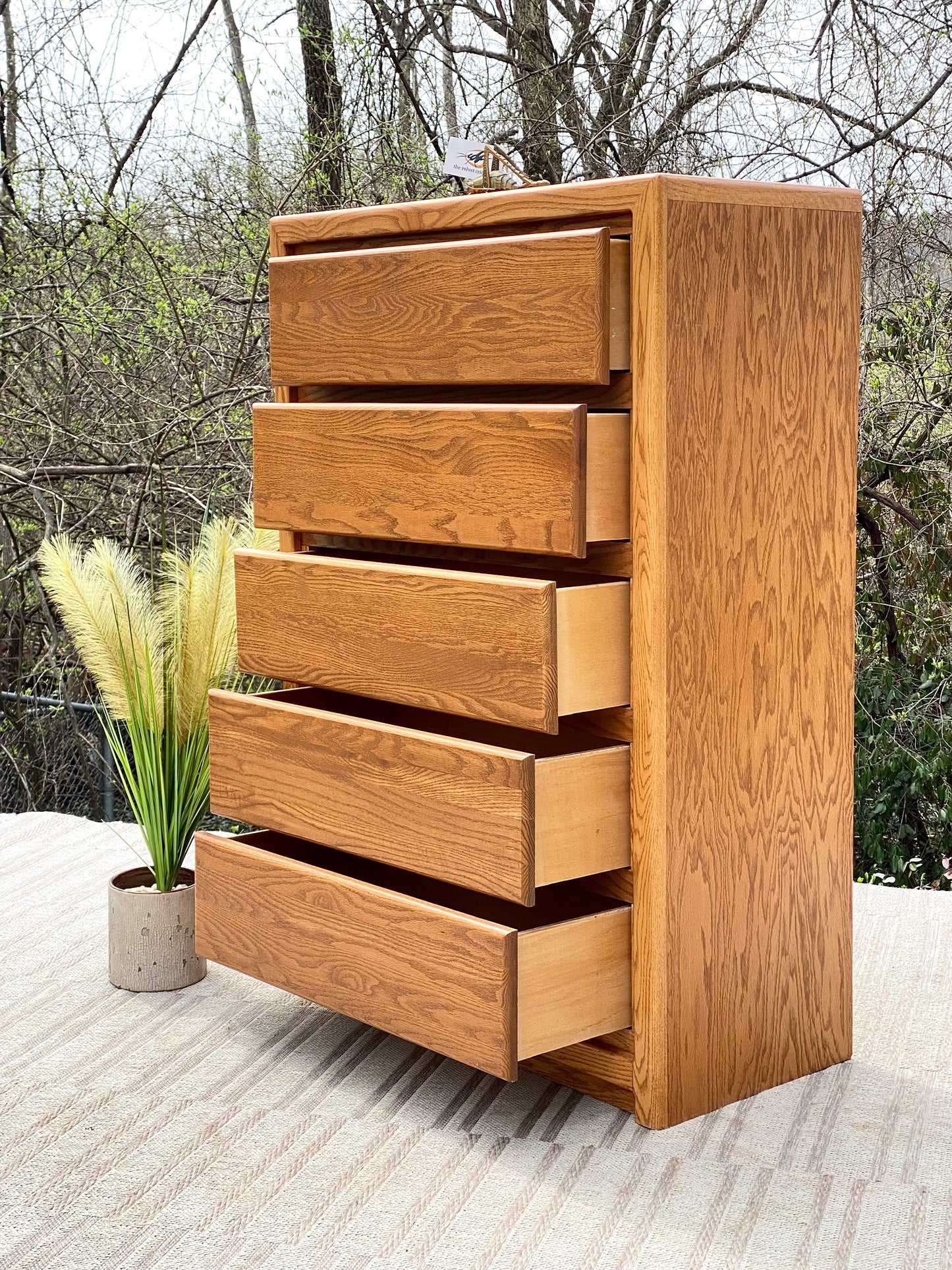 Vintage Wooden 5 Drawer Dresser