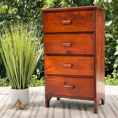 Small Vintage Pine 4 Drawer Dresser