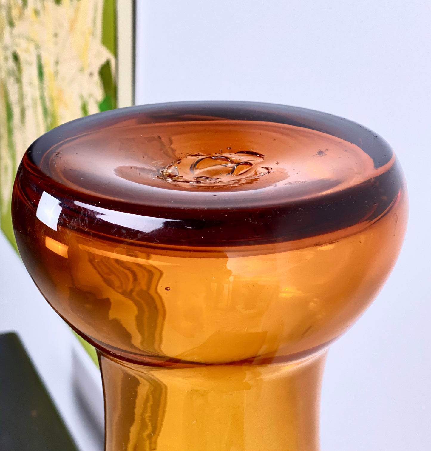 Vintage 27" Amber Blenko #9732 Glass Floor Vase