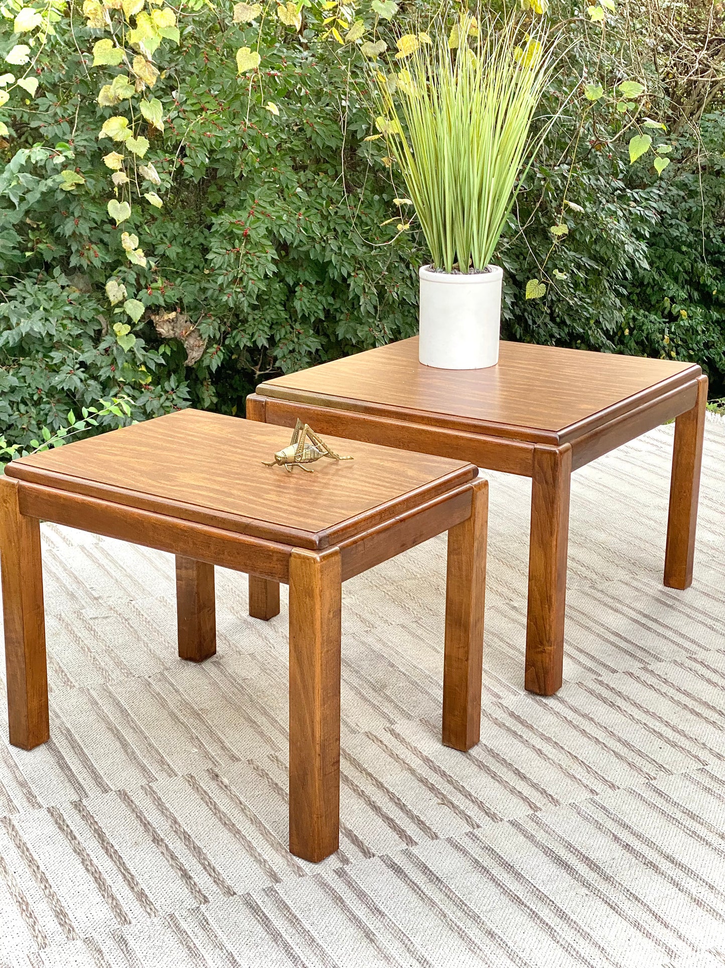 Vintage Pair of Wooden Side Tables