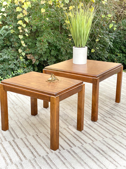 Vintage Pair of Wooden Side Tables