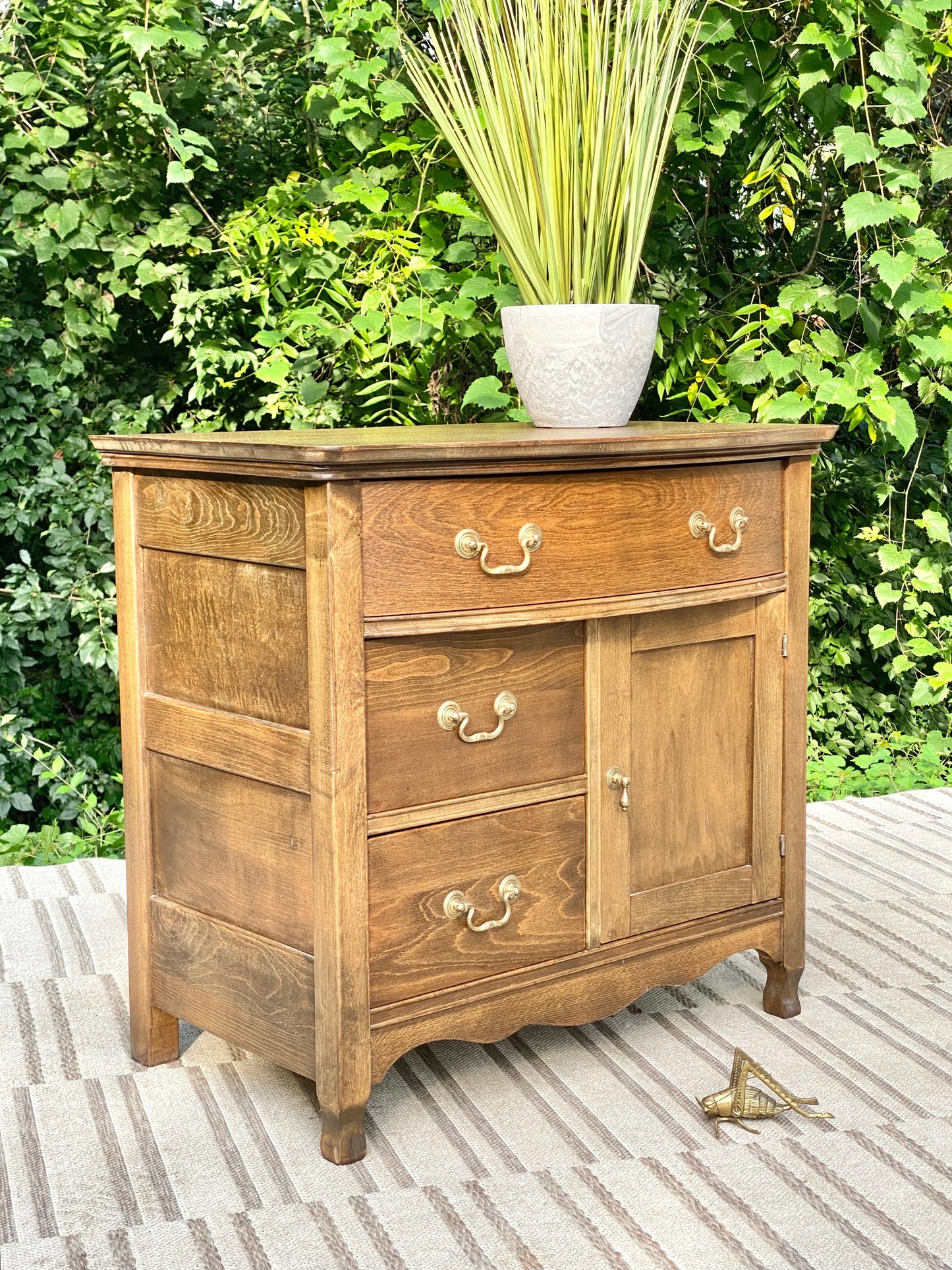 Small Vintage Wooden Oak Cabinet