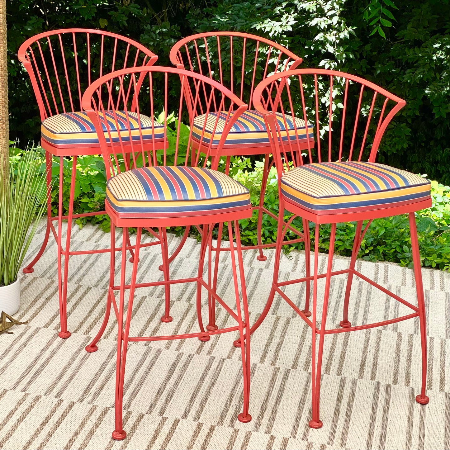 Vintage MCM Woodard Bar Stool Chairs