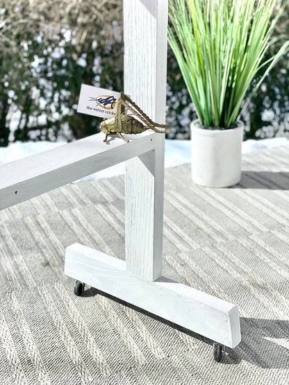 Vintage Wooden Garden Stand on Wheels