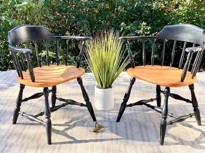 Pair of Windsor Style Wooden Chairs