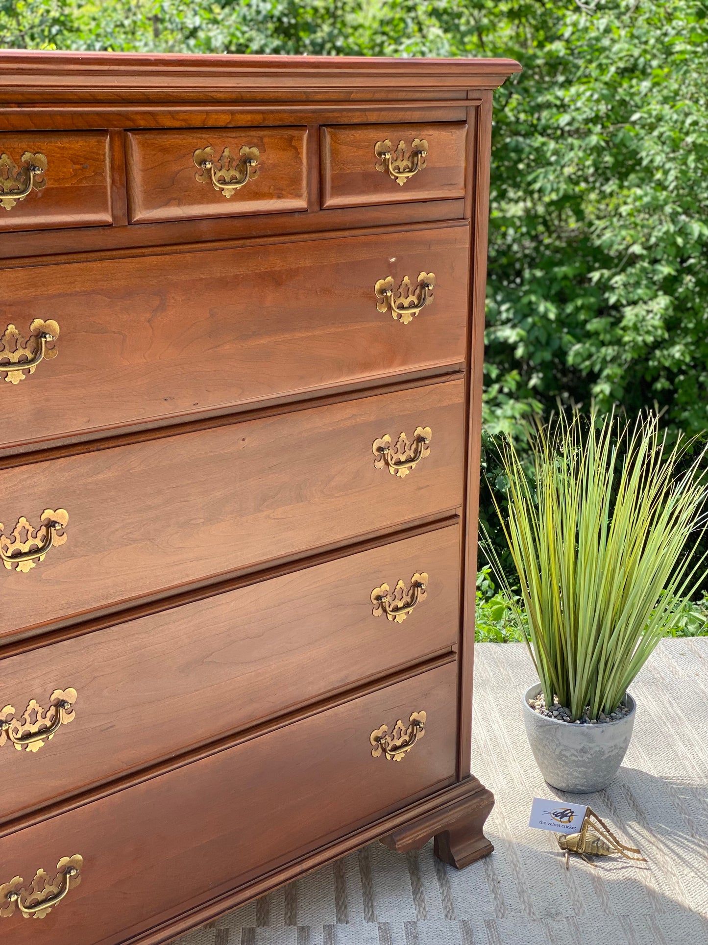 Vintage Link Taylor Solid Cherry 7 Drawer Highboy Dresser