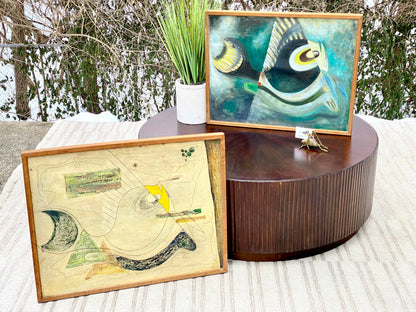 Pair of Vintage MCM Rookwood Artist Original Framed Paintings