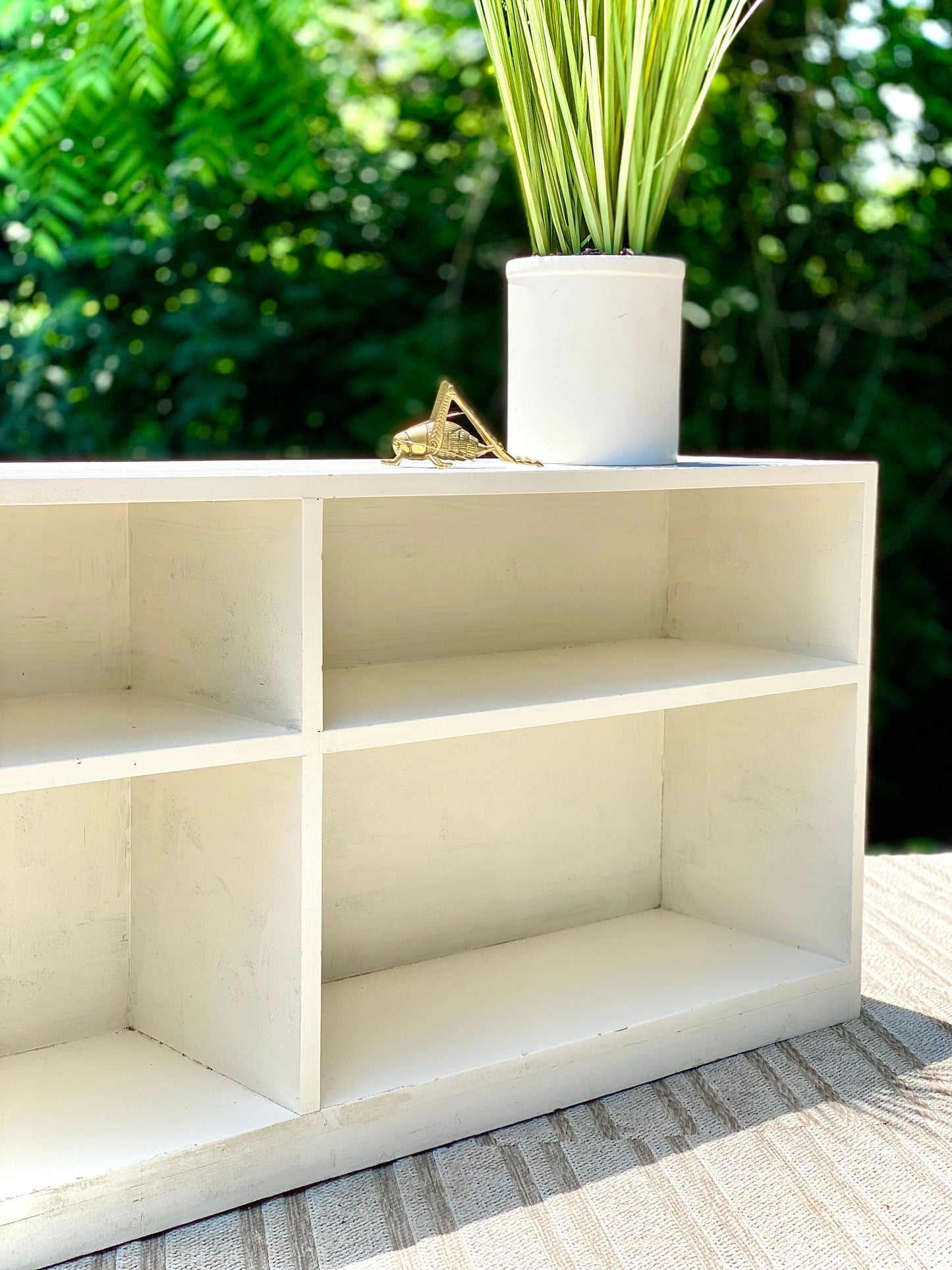 Vintage 2 Tier White Bookshelf
