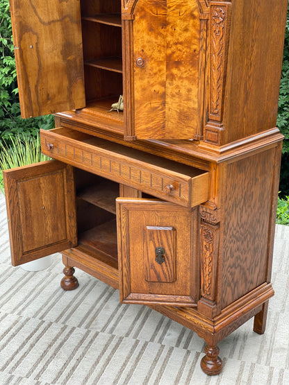 Tall Vintage Walnut Cabinet