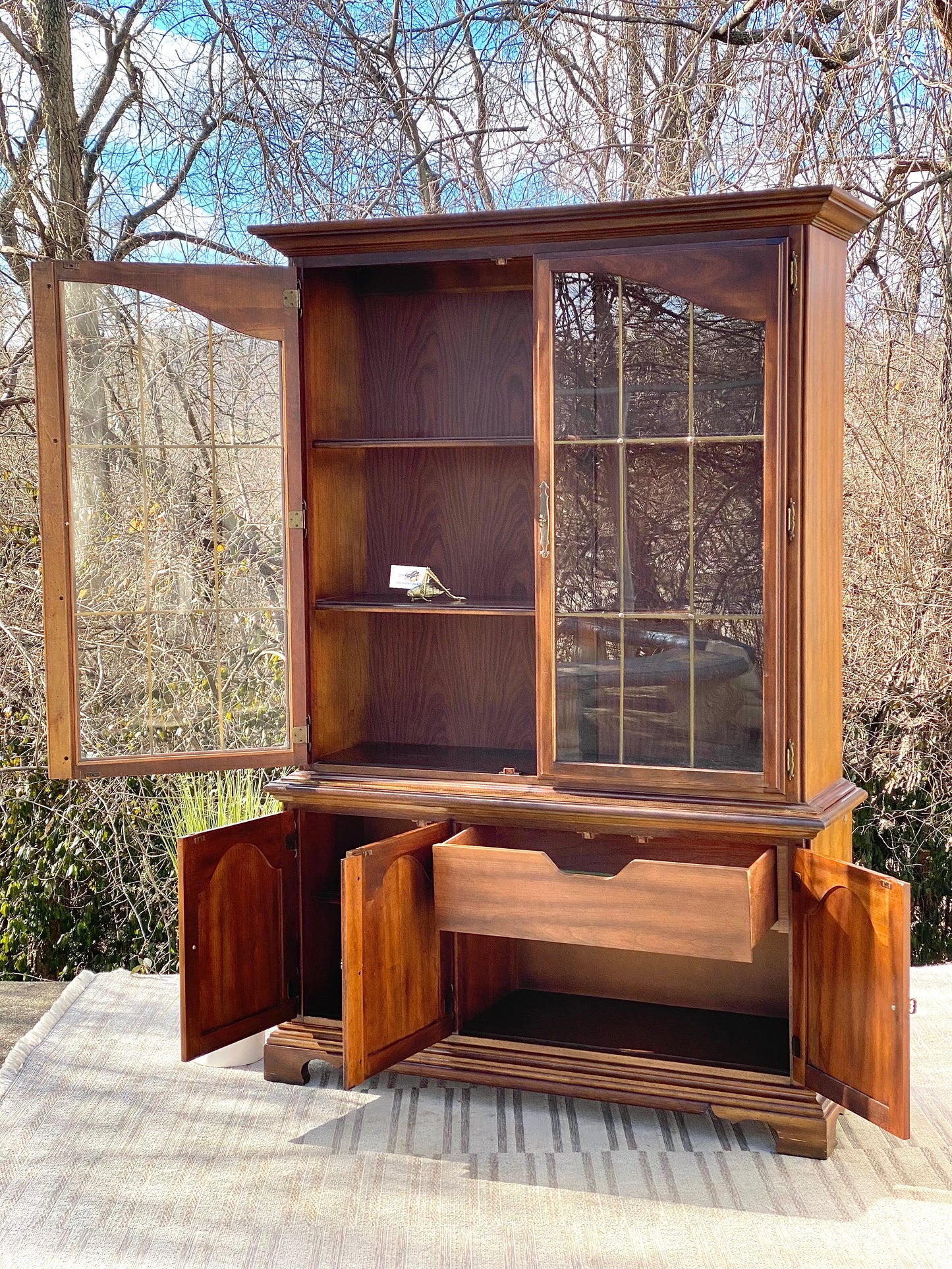 Vintage Wooden Display Hutch by American Drew